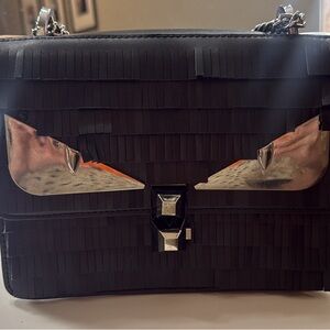 Black and Silver Fringe Handbag